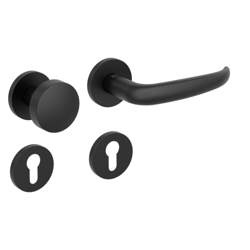 Griffwerk Wechselgarnitur VAYA 194 ALDA fast2fix Fast2Fix GK3 Rosetten rund Knopf R2 Graphitschwarz R