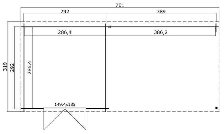 Lasita Maja Gartenhaus St. Louis - 28 mm