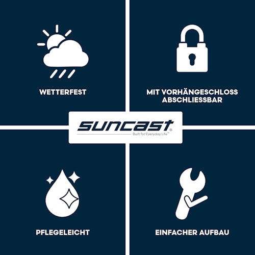 Suncast Kunststoff-Gerätehaus Modernist mit Schiebetür – stahlverstärkt