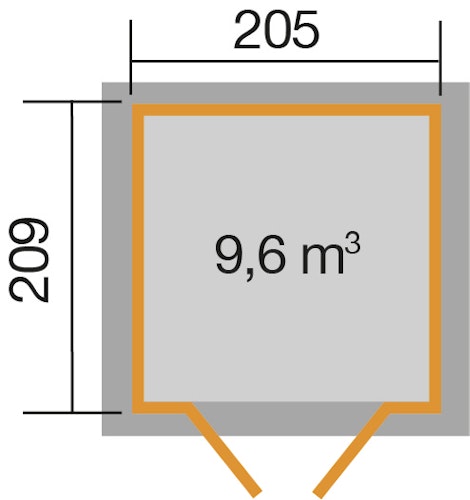 Weka Gartenhaus 265 mit Oberlichtern - 21 mm