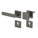 Vorschaubild GRIFFWERK Wechselgarnitur MINIMAL MODERN Schraubtechnik GK4 Rosetten eckig Knopf SQUARE Kaschmirgrau L