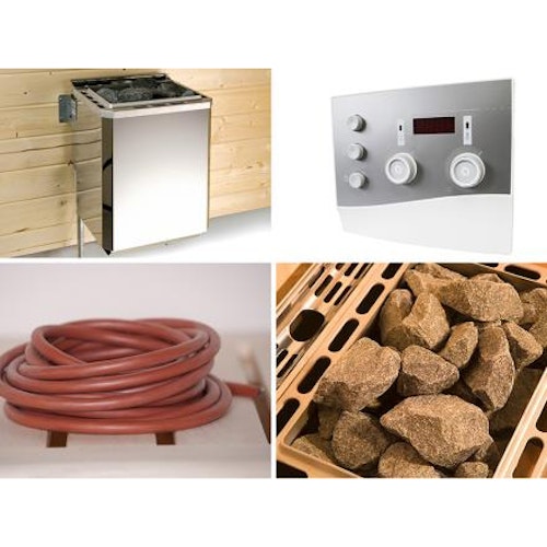 Weka Technikpaket 2 inkl. 9 kW BioAktiv Ofen, Saunasteine, Anschlusskabel und Steuergerät für Saunahaus Naantali/Kuopio/Farsund/Kaapi