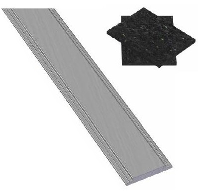 OSMO Nut-Abdeckleiste für Aluminiumpfosten inkl. Gummipads