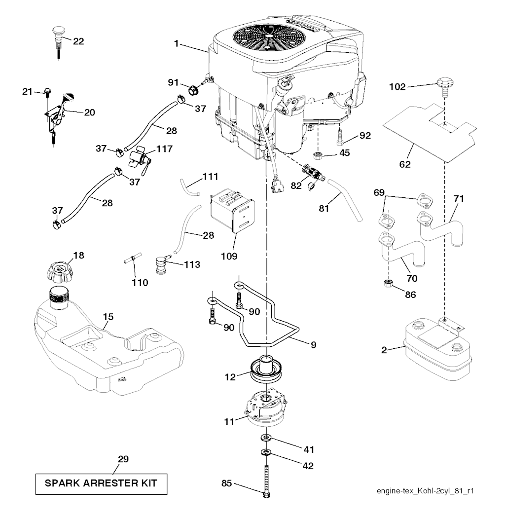 Explosionszeichnung Ersatzteile