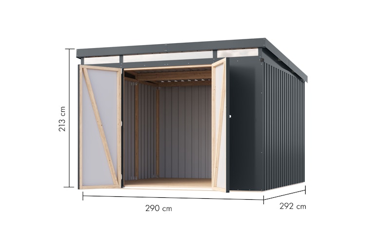 Karibu Metall Gartenhaus Iridium 2/2,5/3/3,5