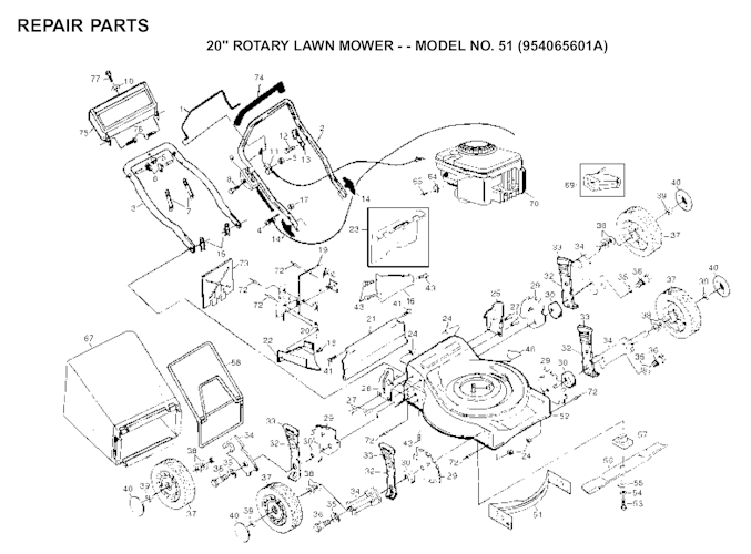 Husqvarna Rasenmäher gelegentliche Nutzung 51 D, 954065701A, 1994-07