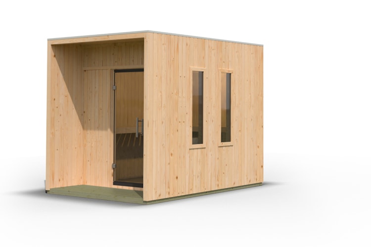 Karibu Design Saunahaus Laguna Blackline - 73 mm inkl. gratis Sauna-Zubehörset im Wert von 234,94 €