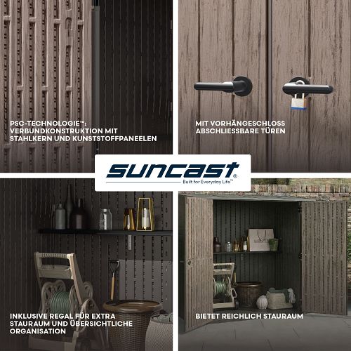 Suncast Kunststoff-Geräteschrank Modern (groß) - stahlverstärkt