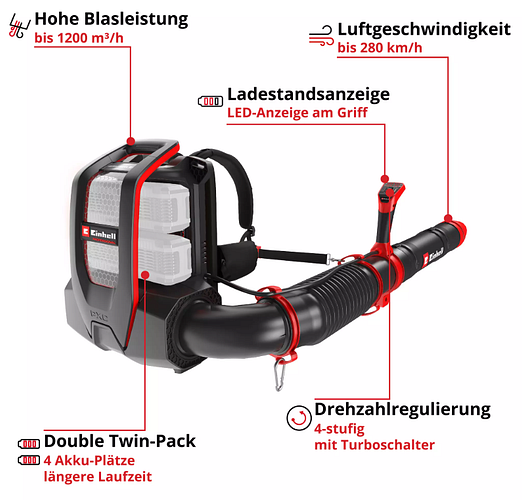 Einhell PROFESSIONAL Akku-Laubbläser GP-LB 36/280 Li E BL-Solo 3433580