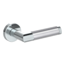 Vorschaubild Griffwerk CHRISTINA Klipptechnik -Edelstahl poliert/matt Rosettengarnitur -Klippt. -OS -Griffpaar mit Drückerrosetten -TS 40-45mm