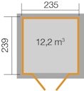 Vorschaubild Weka Gartenhaus 264 mit Oberlichtern - 21 mm