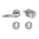 Vorschaubild Griffwerk ULMER GRIFF PROF | DESIGN MANUFAKTUR FS -Edelstahl matt -Rosettengarnitur -Schraubt. -Knopf R2 -WL -Stift 9mm -TS 38-50mm