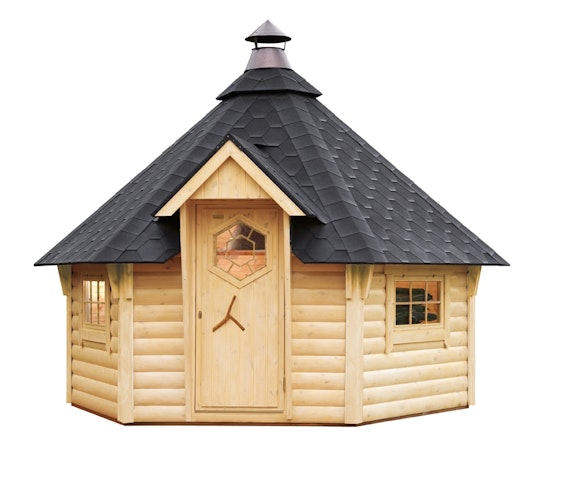 Wolff Finnhaus Grillkota 9 de luxe inkl. Grillanlage (B)