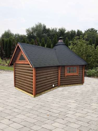 Wolff Finnhaus Grillkota 9 de luxe mit Anbau