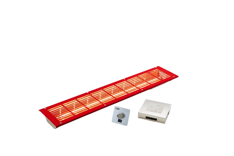 Infraworld VITALlight-IPX4 Infrarotstrahler-Set rot, Easy Control-silbergrau - gerader Einbau