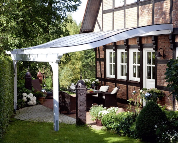 Skan Holz Terrassenüberdachungen Verona o. Mittelpfosten Breite 648 cm