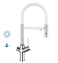 Vorschaubild 4 Wege Wasserhahn Küchenarmatur, BOD, mit 360° schwenkbarem Auslauf, abnehmbare 2 strahl Handbrause, Verchromt / Weiß