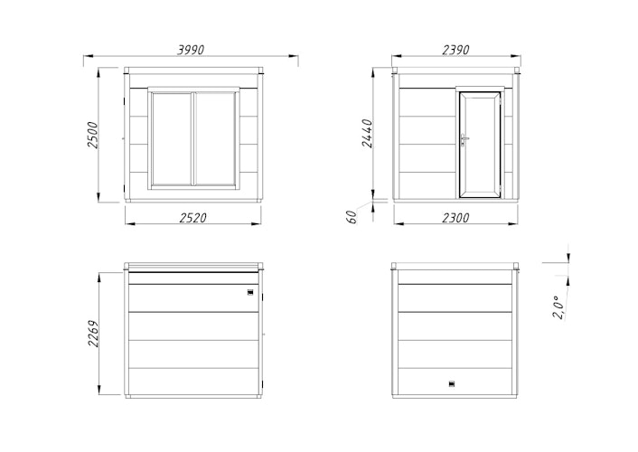 Palmako Gartensauna Grace 5,3 m² - 56 mm