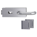 Vorschaubild Griffwerk PURISTO S -Edelstahl matt Ganzglastürbeschlagset -3-teiliger Bandsatz -mit Griff ALESSIA PROF -EM -PZ