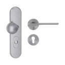 Vorschaubild Griffwerk TITANO Kombi SB_882 ES1 (S2) -Edelstahl matt Kombi-Schutzbeschlag -Knopf/Drücker -mit Griff DESM LEAF LIGHT - SG -rund -R -ZA, 72mm -TS 38-50