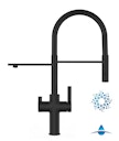 Vorschaubild 4 Wege Wasserhahn Küchenarmatur, FC, mit 360° schwenkbarem Auslauf, abnehmbare 2 strahl Handbrause, Schwarz Matt / Schwarz