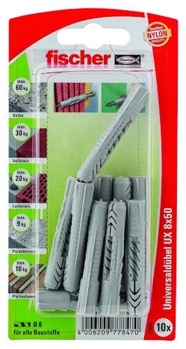 FISCHER Universaldübel UX 8x50 K (10 Stück)