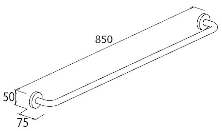 Bravat Badetuchstange Varuna, chrom - 85 cm, rund