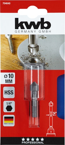kwb Senker 3-schn HSS 1/4"x10mm SB 704640