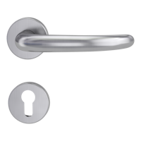 Griffwerk ULMER GRIFF Klipptechnik | DESIGN MANUFAKTUR FS Panik -Edelstahl matt  Rosettengarnitur geteilter Vierkant 9mm -Klippt. -PZ -TS 38-50mm