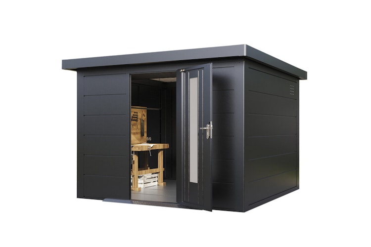 Wolff Finnhaus Premium Metall Gartenhaus Hakon 3030 Anthrazit