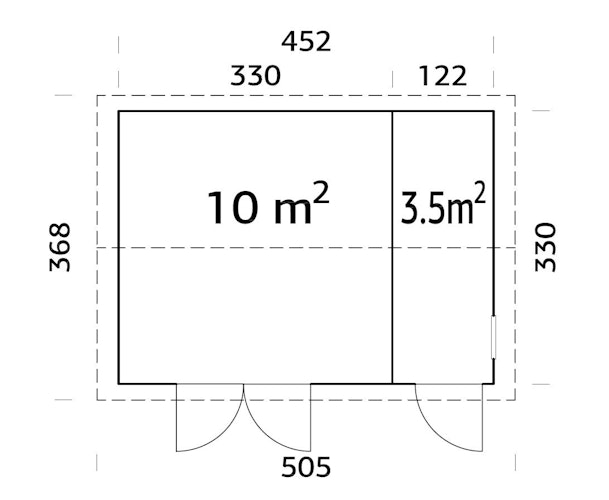 Palmako Gerätehaus Olaf 13,5 m² - 18+70 mm
