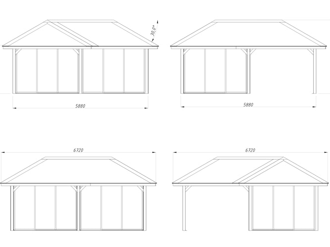 Palmako Pavillon Bianca 24,9 m² Set 223 Slide