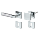 Vorschaubild Griffwerk CHRISTINA QUATTRO Klipptechnik -Edelstahl poliert/matt  Rosettengarnitur eckig -Klippt. -Knopf Square -WL -TS 40-45mm