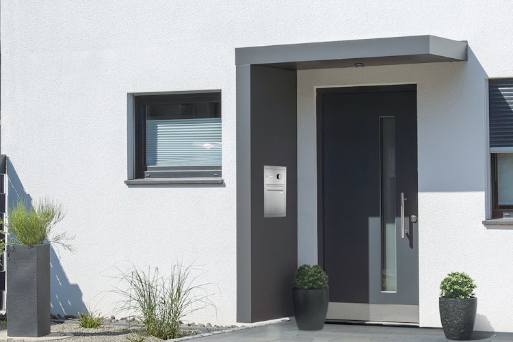 Gutta Rechteckvordach BS Plus 160 inkl. Seitenteil und Briefkasten (neues Modell)