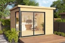 Vorschaubild Designhaus 412 Gr. 1 mit Glasschiebetür (Homeoffice-Gartenhaus) - 44 mm