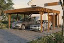 Vorschaubild Skan Holz Friesland - Flachdach Doppelcarport aus Nadelholz Breite 546 cm