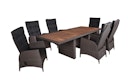 Vorschaubild Garden Pleasure Gartenmöbel Set BRAGA 04, Tisch 180 x 90 + 6 Sessel, Polyrattan / Akazie / Kissen 100 % Polyester