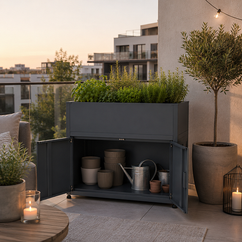 KGT Hochbeet UrbanGrow M-Space inkl. Stauraum - B 101 x T 51 x H 86 cm