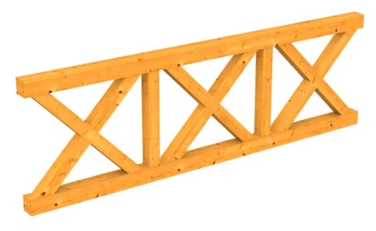 Skan Holz Andreaskreuz-Brüstung für Terrassenüberdachung Leimholz