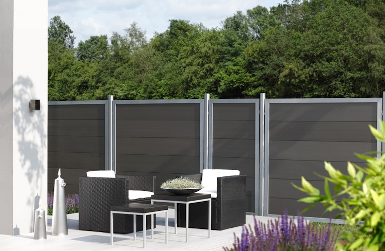 TraumGarten Design WPC Alu Anschluss Rahmen Silber 900 x 1800/900 mm