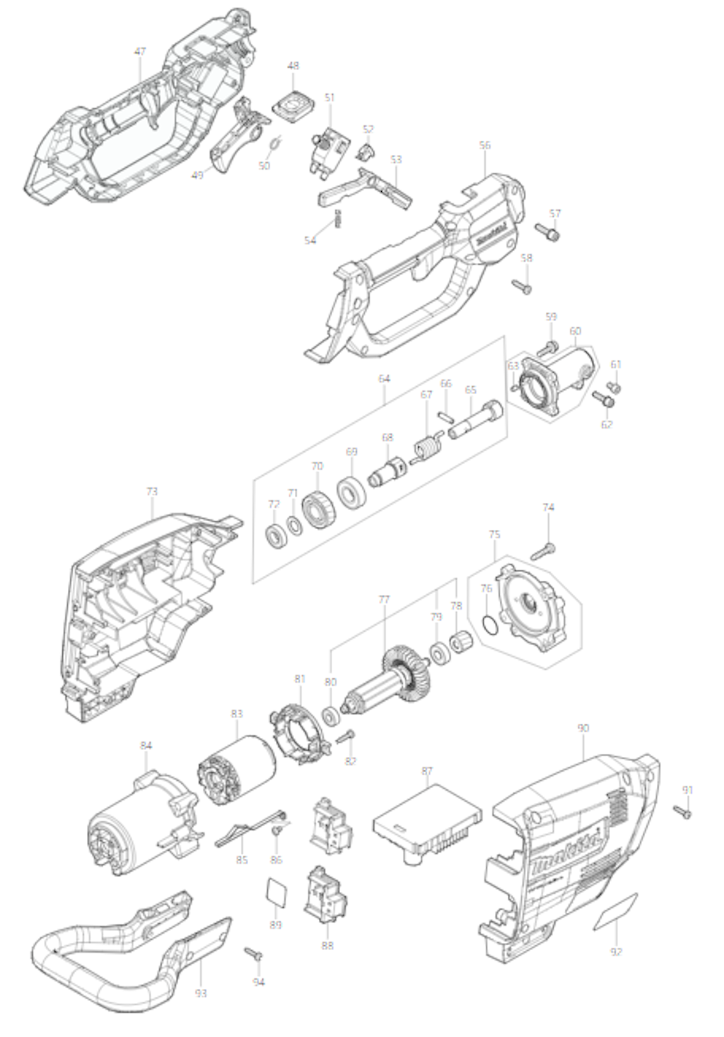 Explosionszeichnung Ersatzteile