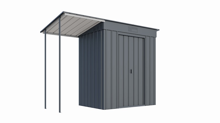 Globel Metallgerätehaus Skillion S64 - S84 anthrazit Set inkl. Schleppdach