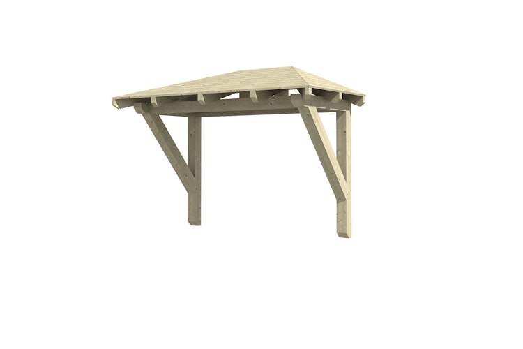 Skan Holz Walmdach Vordach Doppeltür Wismar