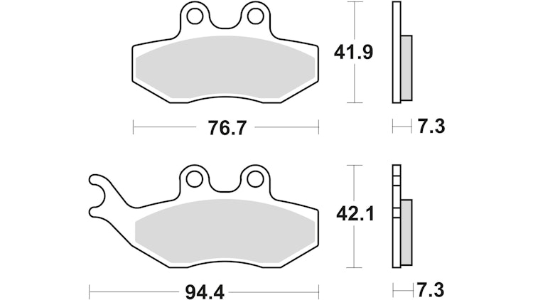 TRW Bremsbelag Typ EC Organisch mit ABE, Bremsbelag "MCB 734" Satz