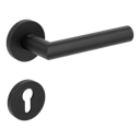 Vorschaubild Griffwerk Türgriffgarnitur LUCIA PROF Schraubtechnik FS Rosetten rund Profilzylinder Graphitschwarz