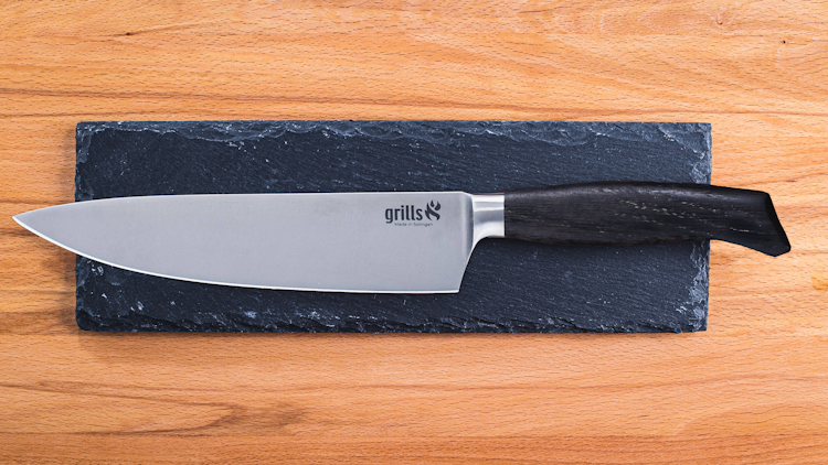 Grills.de Kochmesser mit Eichenholzgriff 21cm