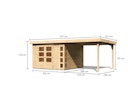 Vorschaubild Karibu Woodfeeling Gartenhaus Kerko 3/4/5/6 mit 280 cm Schleppdach - 19 mm