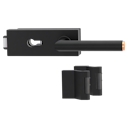 Vorschaubild Griffwerk PURISTO S -Graphitschwarz Ganzglastürbeschlagset -3-teiliger Bandsatz -mit Griff LUCIA SELECT -GSC/CU -PZ