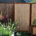 Vorschaubild BambusBASIS Modul5 Zaunfeld mit Abschlussprofilen Cortenstahl 