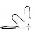 Vorschaubild Wasserhahn Vorfenster Küchenarmatur, Umklappbar 6 CM, mit 360° schwenkbarem Auslauf, abnehmbare 2 strahl Handbrause, Schwarz Matt / Grau